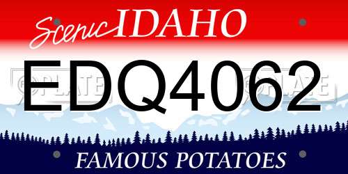 EDQ4062 Idaho License Plate