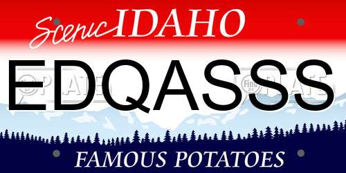 EDQASSS Idaho License Plate