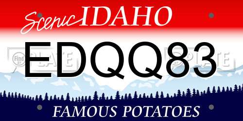 EDQQ83 Idaho License Plate