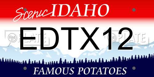 EDTX12 Idaho License Plate