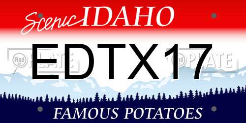 EDTX17 Idaho License Plate