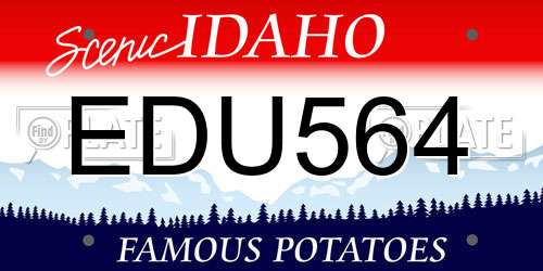 EDU564 Idaho License Plate