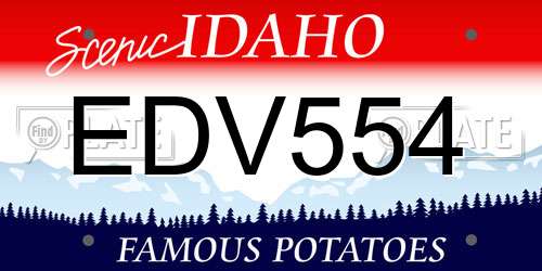 EDV554 Idaho License Plate