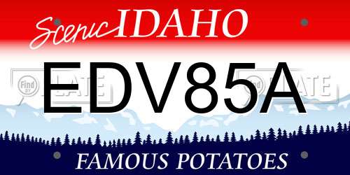 EDV85A Idaho License Plate