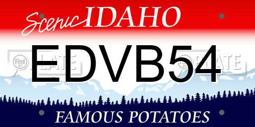 EDVB54 Idaho License Plate