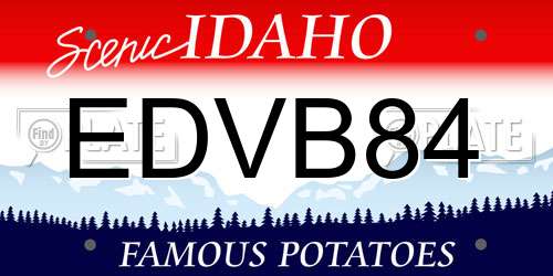 EDVB84 Idaho License Plate