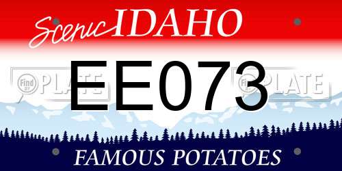 EE073 Idaho License Plate