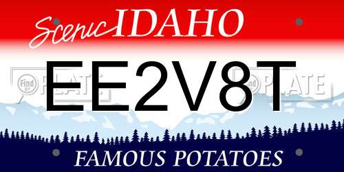 EE2V8T Idaho License Plate