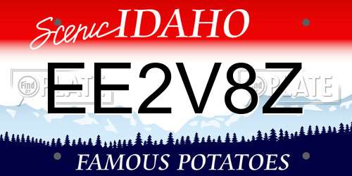 EE2V8Z Idaho License Plate