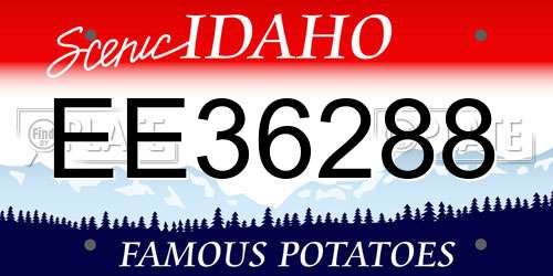 EE36288 Idaho License Plate