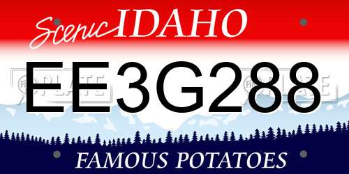 EE3G288 Idaho License Plate