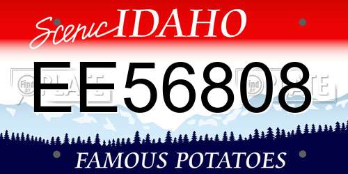 EE56808 Idaho License Plate