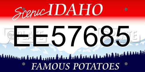 EE57685 Idaho License Plate