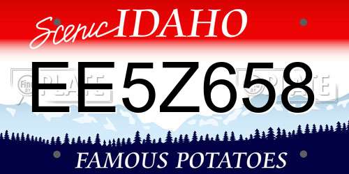 EE5Z658 Idaho License Plate