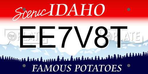 EE7V8T Idaho License Plate