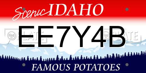 EE7Y4B Idaho License Plate