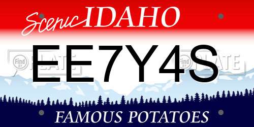 EE7Y4S Idaho License Plate