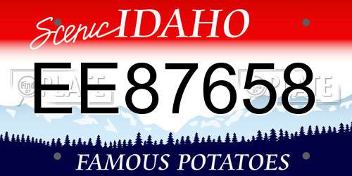 EE87658 Idaho License Plate