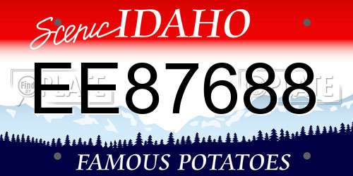 EE87688 Idaho License Plate
