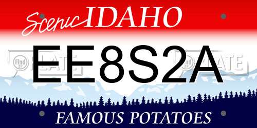 EE8S2A Idaho License Plate
