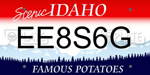EE8S6G Idaho License Plate