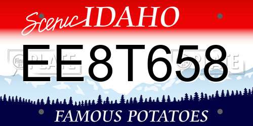EE8T658 Idaho License Plate
