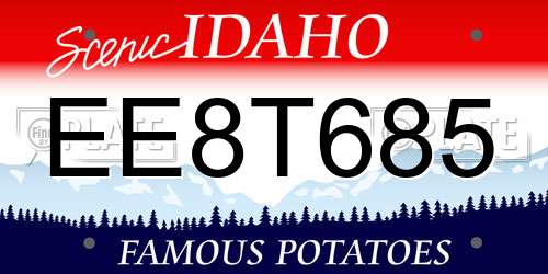EE8T685 Idaho License Plate