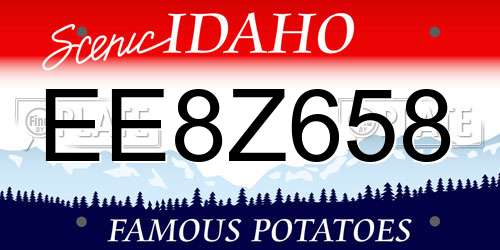 EE8Z658 Idaho License Plate