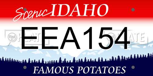 EEA154 Idaho License Plate