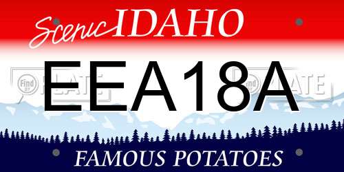 EEA18A Idaho License Plate