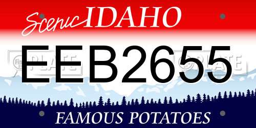 EEB2655 Idaho License Plate