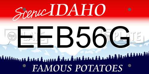 EEB56G Idaho License Plate