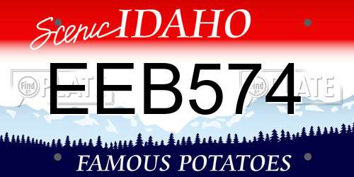 EEB574 Idaho License Plate