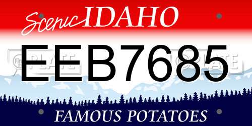 EEB7685 Idaho License Plate