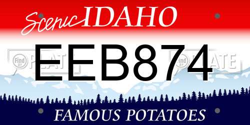 EEB874 Idaho License Plate