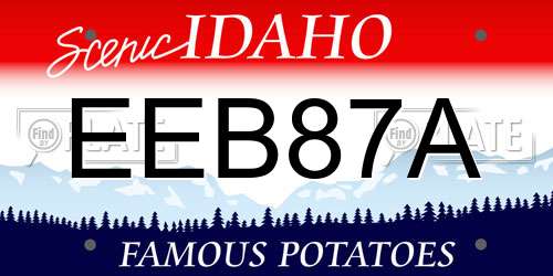 EEB87A Idaho License Plate
