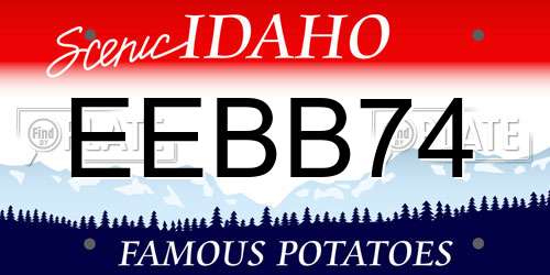 EEBB74 Idaho License Plate