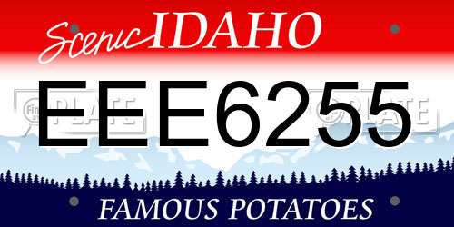 EEE6255 Idaho License Plate