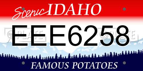 EEE6258 Idaho License Plate