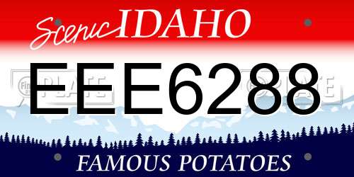 EEE6288 Idaho License Plate