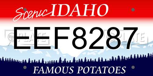 EEF8287 Idaho License Plate