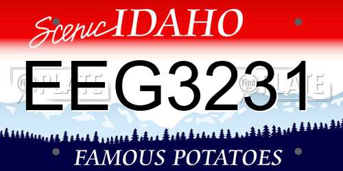 EEG3231 Idaho License Plate