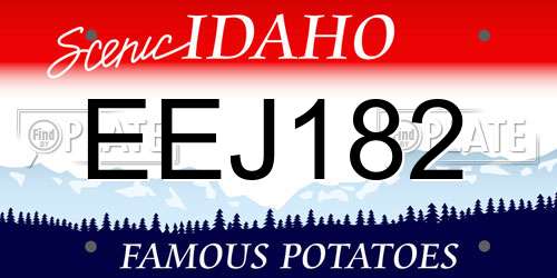 EEJ182 Idaho License Plate