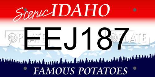 EEJ187 Idaho License Plate