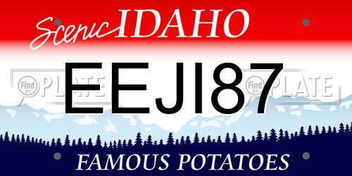 EEJI87 Idaho License Plate