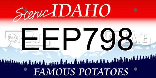 EEP798 Idaho License Plate