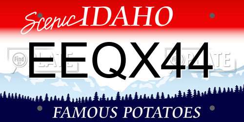 EEQX44 Idaho License Plate
