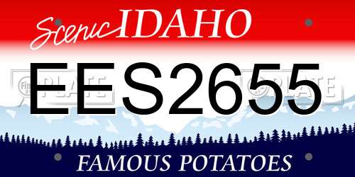EES2655 Idaho License Plate
