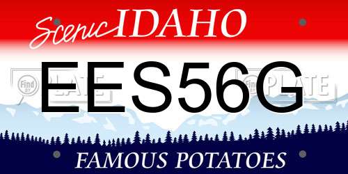 EES56G Idaho License Plate