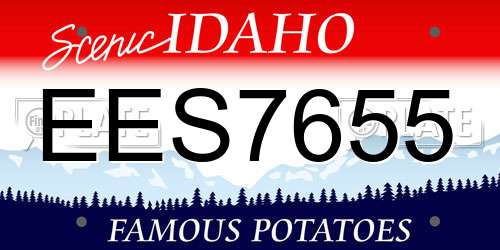 EES7655 Idaho License Plate